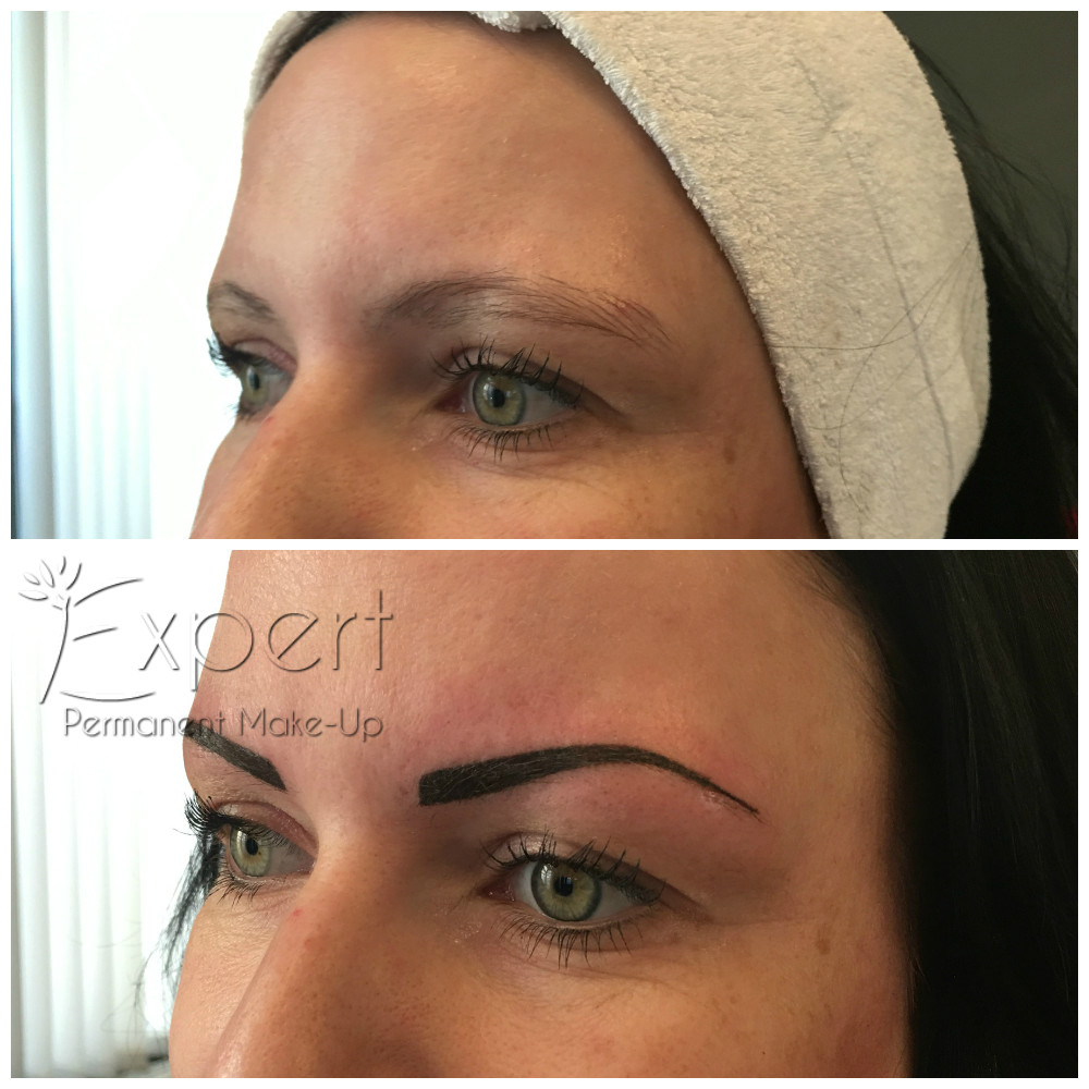 Permanent Make-up für Augenbrauen Vollschattierung Vorher-Nachher-Bild 4